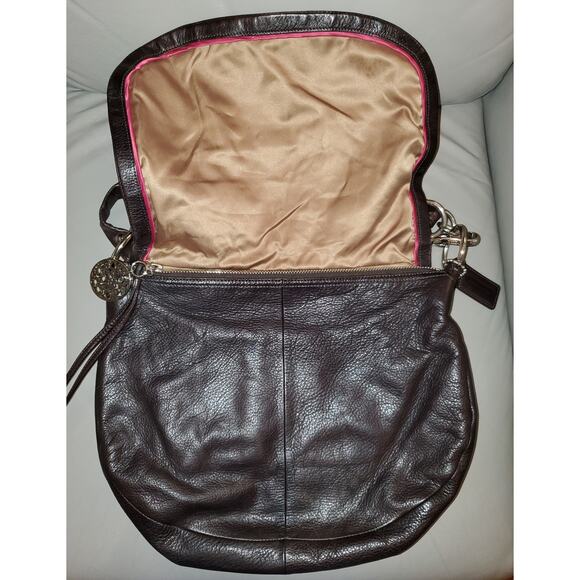 Coach Brown Leather Messenger Shoulder Bag - Picture 4 of 10